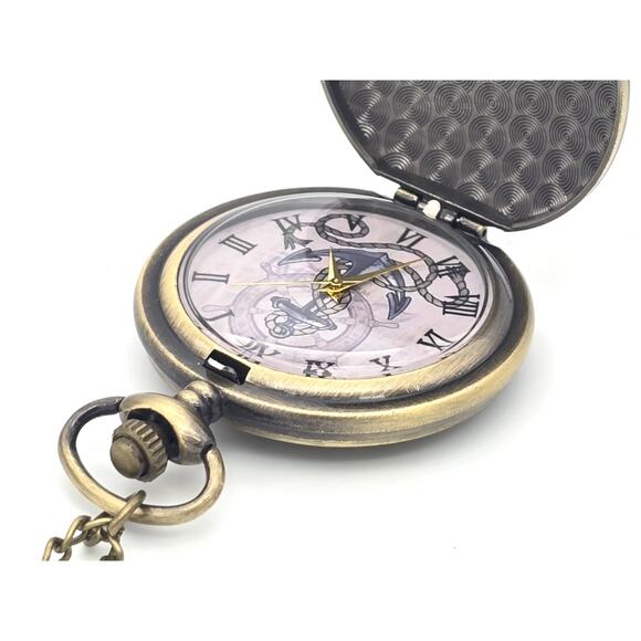 Anchor Pocket Watch – Vintage Look Nautical US Navy Sailor Marine Ocean Keepsake - Picture 4 of 10